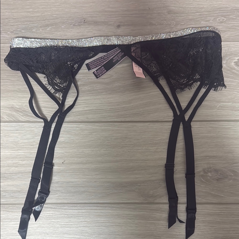 Victoria's Secret Black Lace Garter Belt